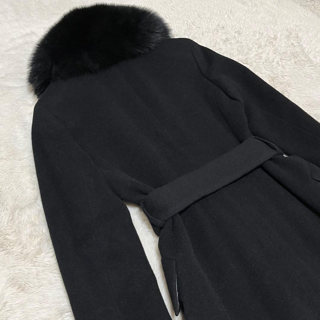 美品　ジーザスディアマンテ　プリンセスコート　ベルト　ファー　アンゴラ　花柄　黒