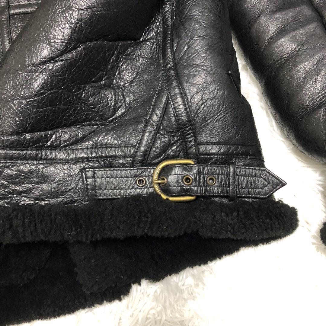 ムートンジャケット　b3 黒　羊革