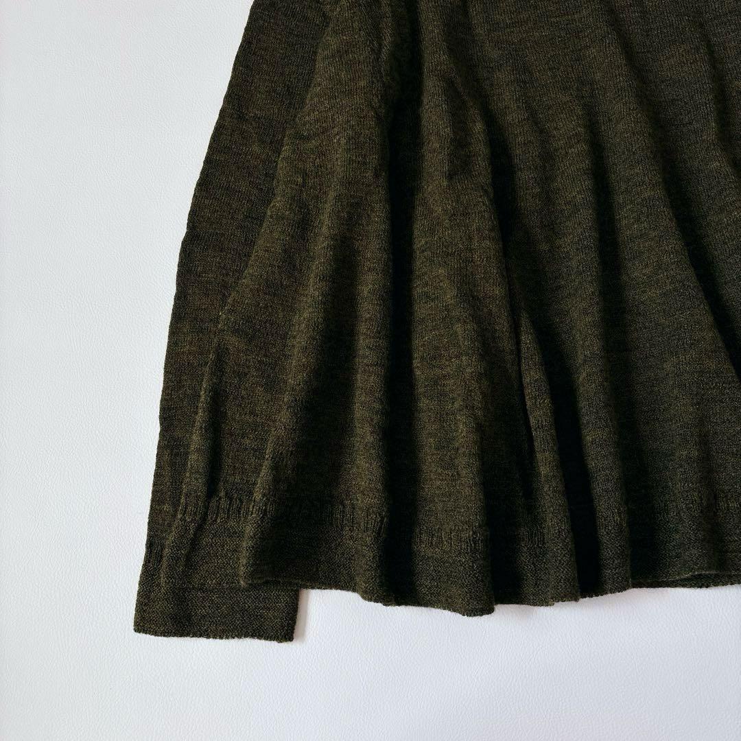未使用級♡45R アルル超ガーゼのフレアータートルネックＴシャツ ウール カーキ