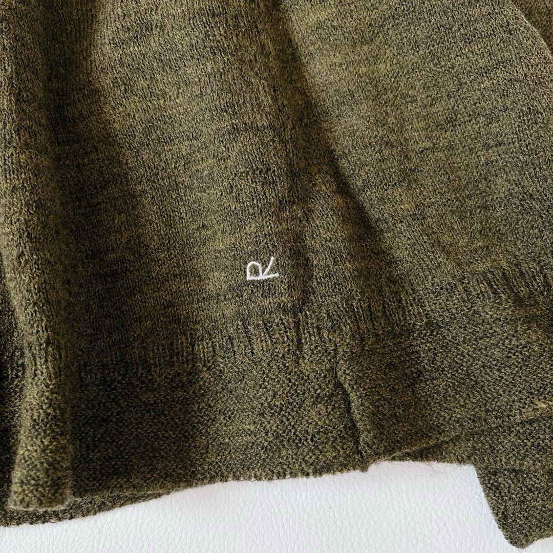 未使用級♡45R アルル超ガーゼのフレアータートルネックＴシャツ ウール カーキ