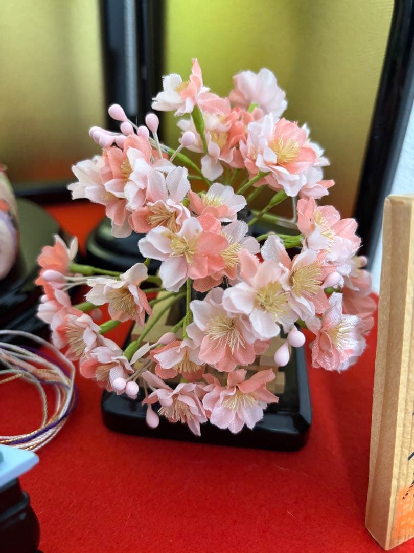 ひな祭り 雛人形セット 赤金装飾