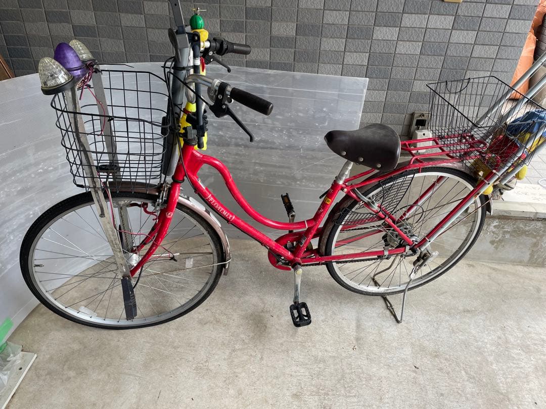 ⭐︎【世界に一台】⭐︎ギア付き改造27インチチャリ　旧デコチャリ残骸有り自転車状態悪