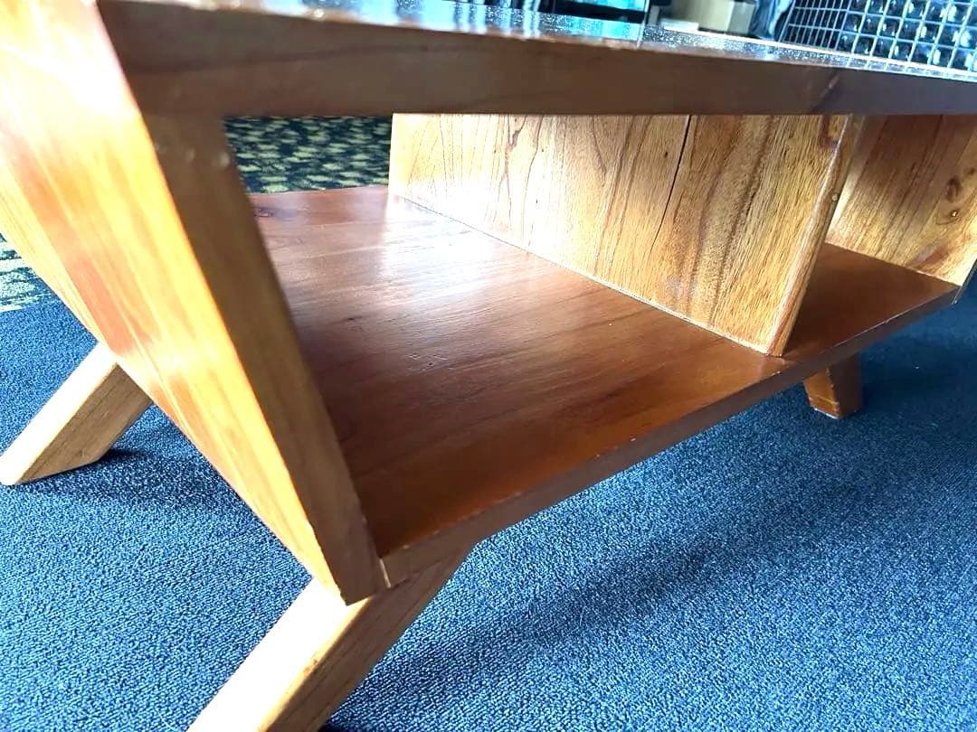 週末セール木製スラットトップセンターテーブルレトロ、モダン、