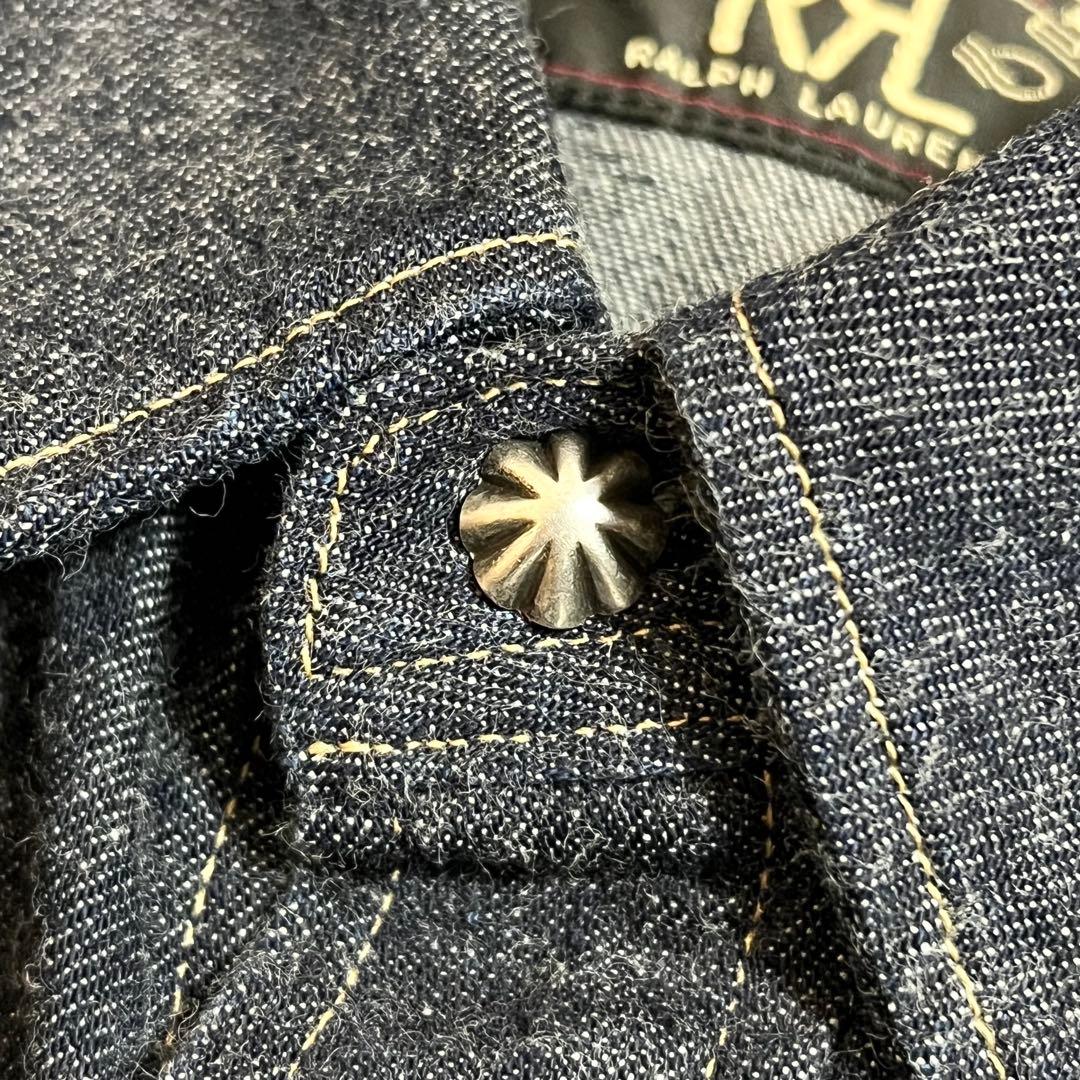 【美品】RRL コンチョボタン デニムウエスタンシャツ