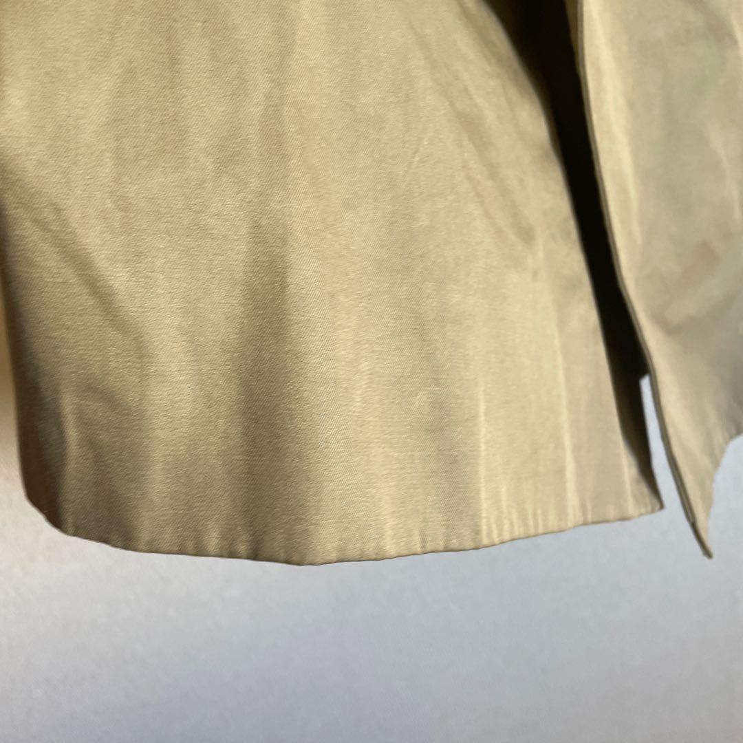 80's90's【バーバリー】ダブルトレンチコート 玉虫色オリーブ ビジネスL