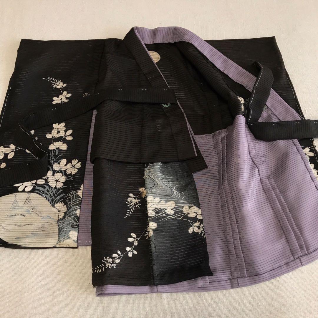 ＊ 市松人形 12号 単衣 アンティーク 絽 着物 長襦袢 帯 セット