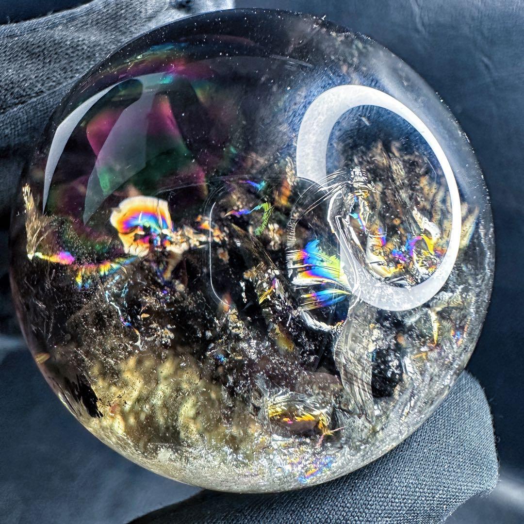 【開運·魔除 】別格高級品❗️ファントムレインボースモーキークォーツ丸玉A1389