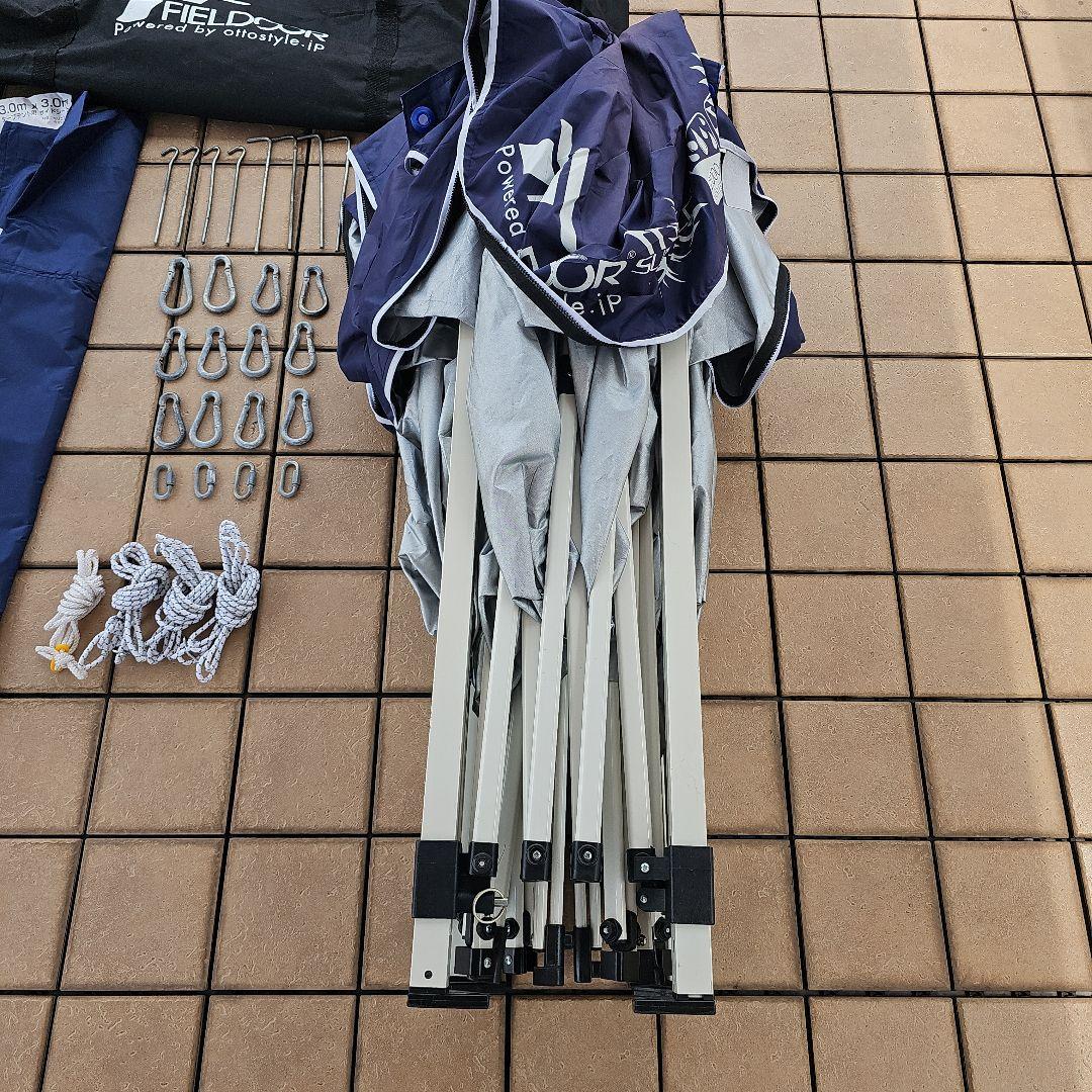 ★FIELDOOR ワンタッチタープテント 3.0x3.0m 強化版 スチール