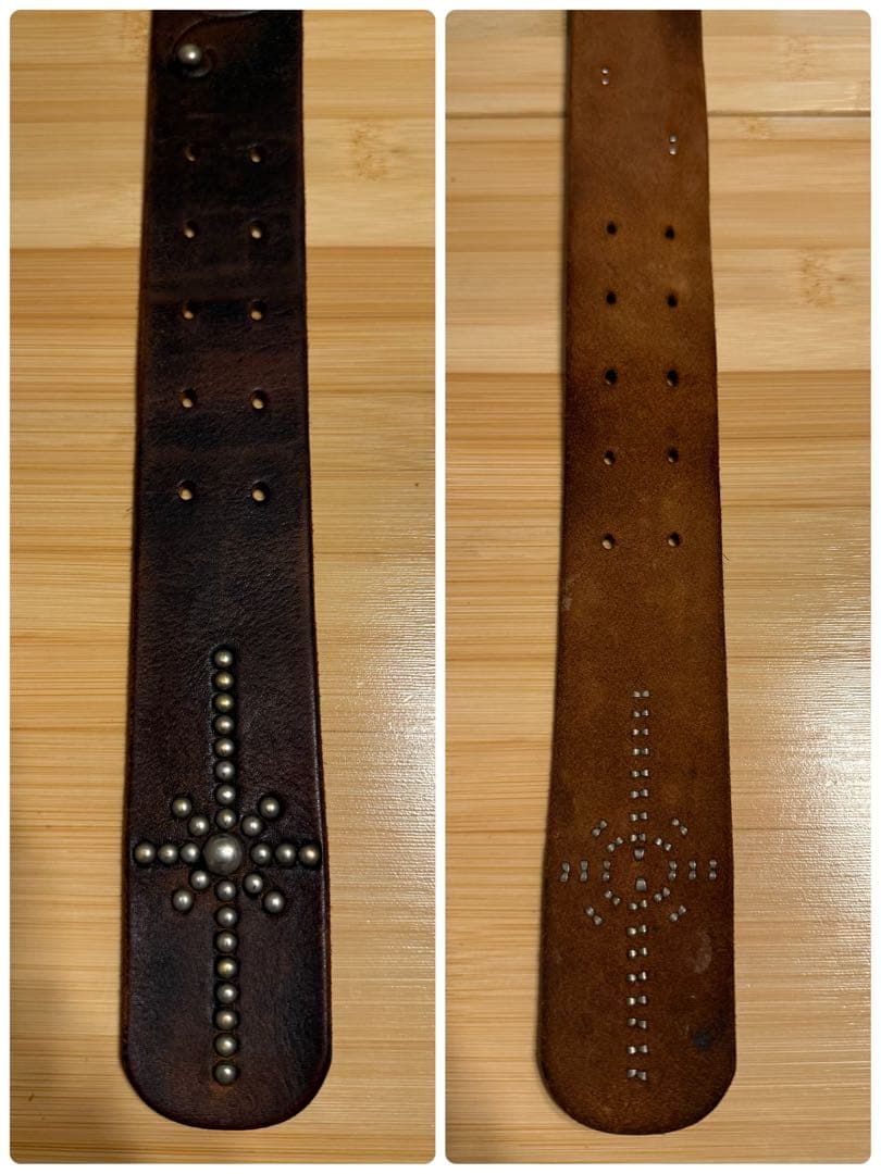 ⭐️TMT⭐️フラワースタッズ⭐️ブラックストーン⭐️ブラックレザー(茶芯)⭐️M