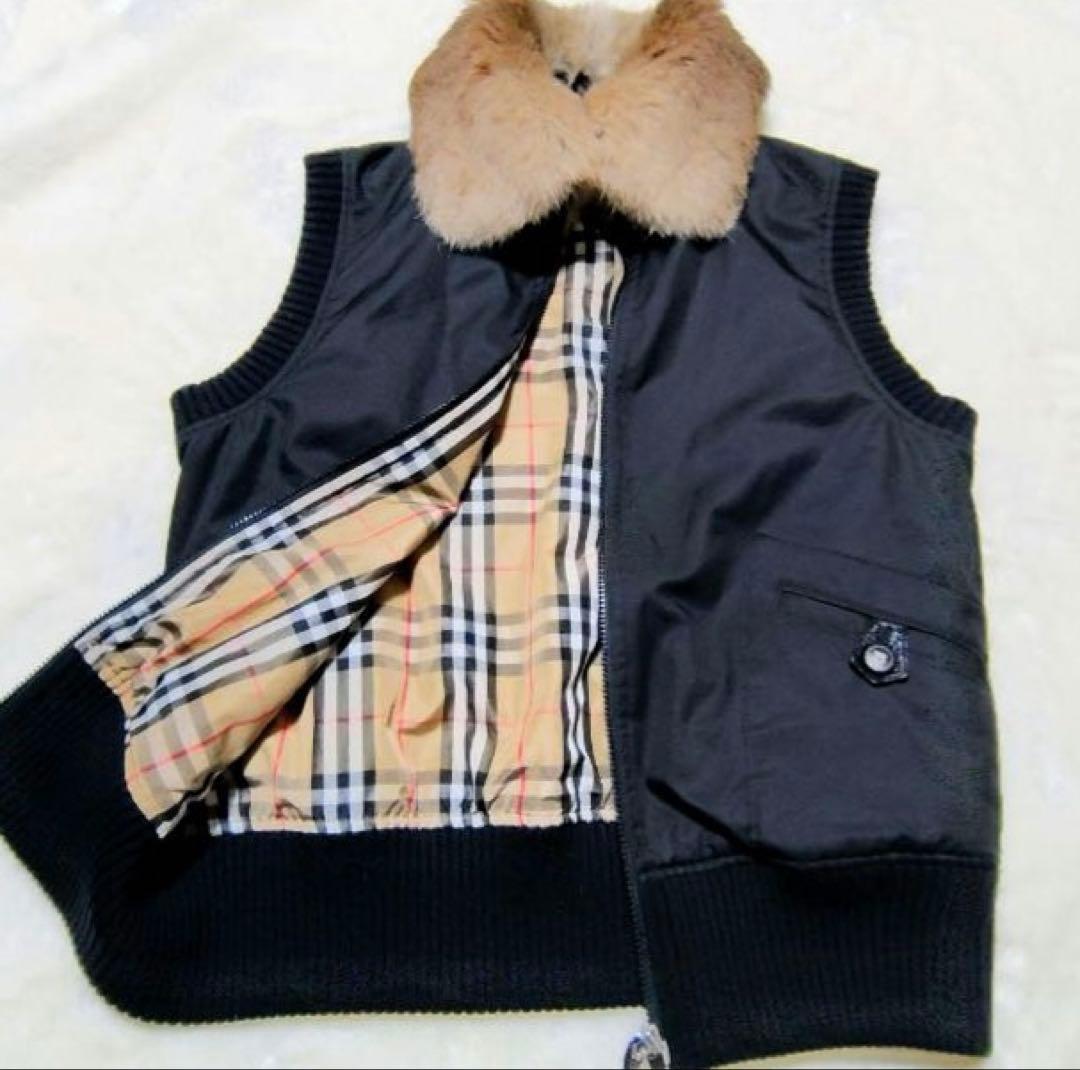バーバリー　BURBERRY LONDON ファー付きベスト