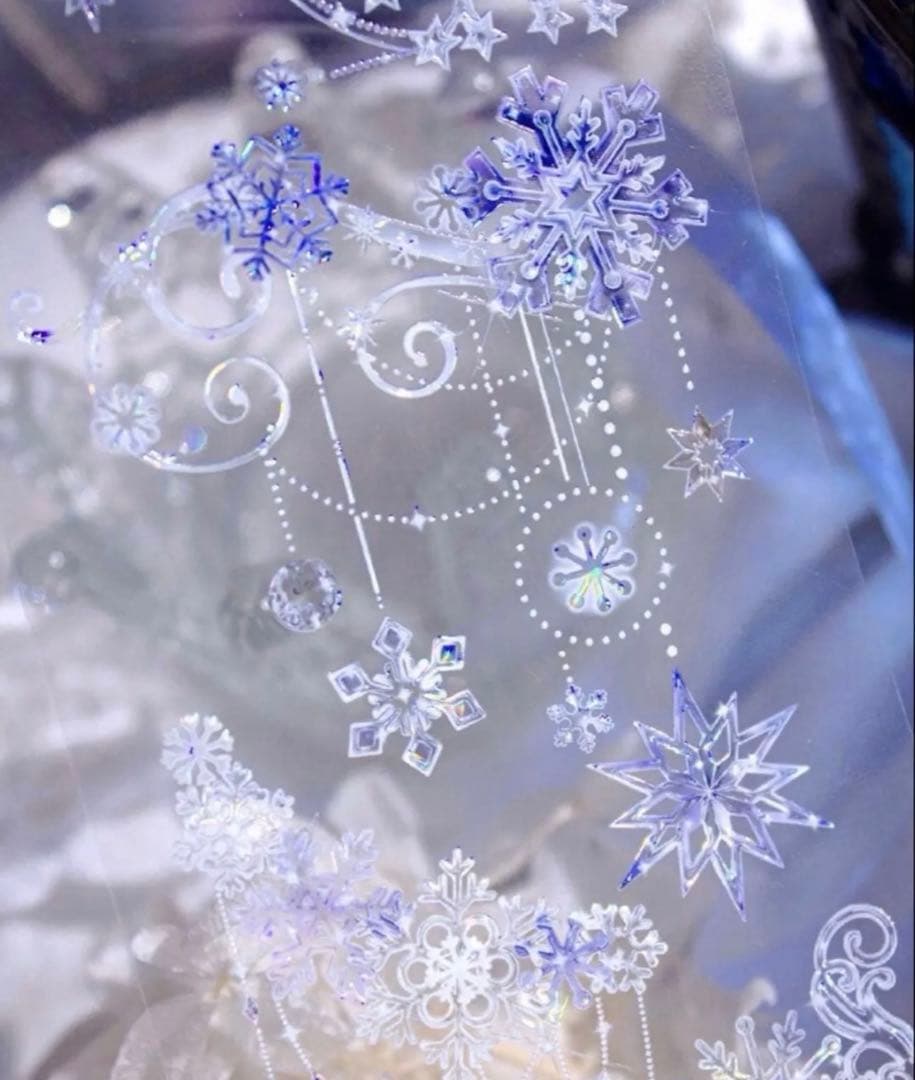 贝壳光 6.5cm×10m 雪纷飞 海外マステ　海外マスキングテープ　雪の結晶