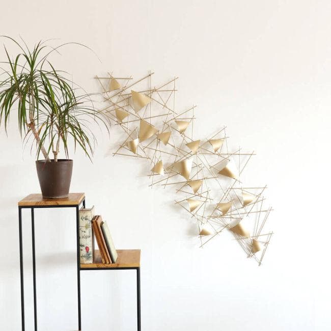 アイアン壁掛けウォールアート「ゴールド」壁飾り ウォールデコ（646）