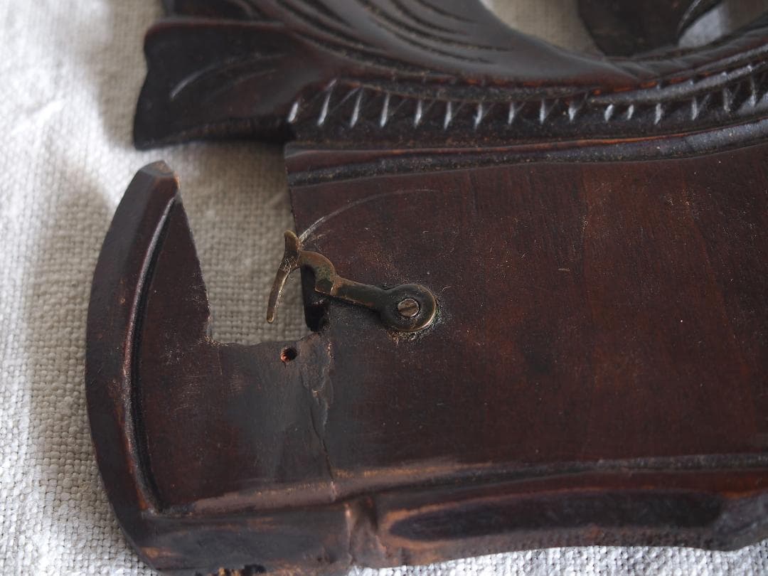 葡萄の葉 木彫刻 折り畳 コンソール 飾り棚 ウォールシェルフ 装飾/K353