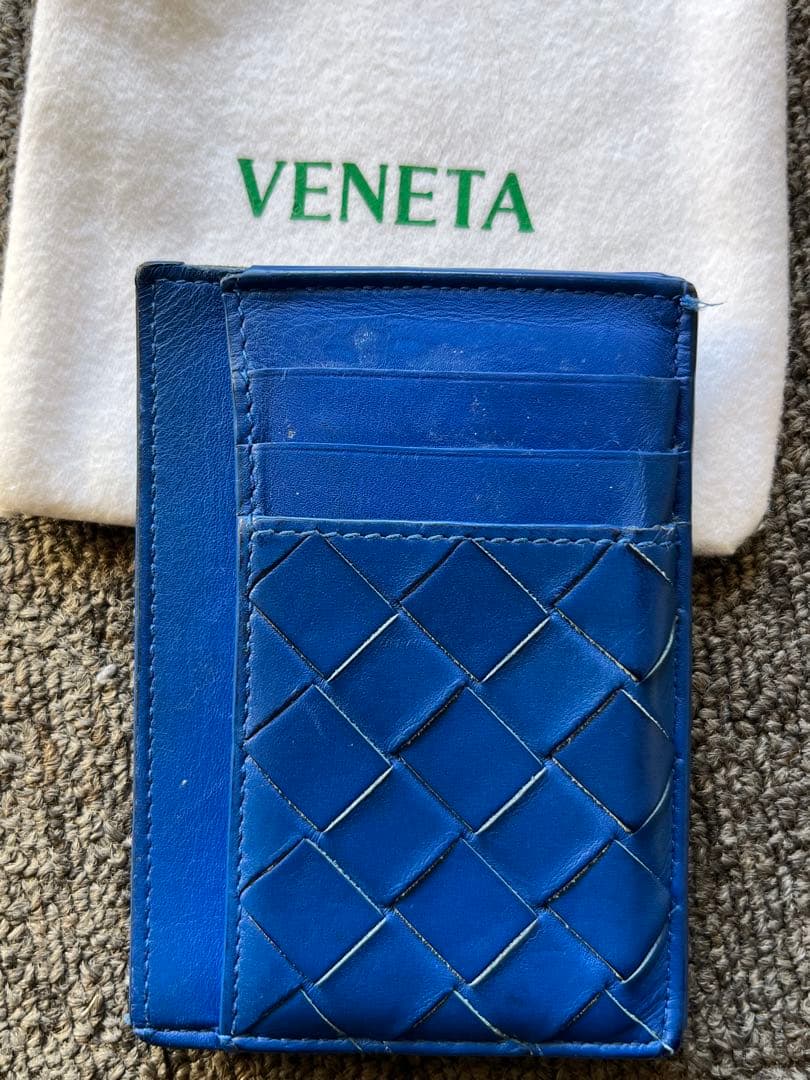 Bottega Veneta カードケース形 財布 青 ※ジャンク