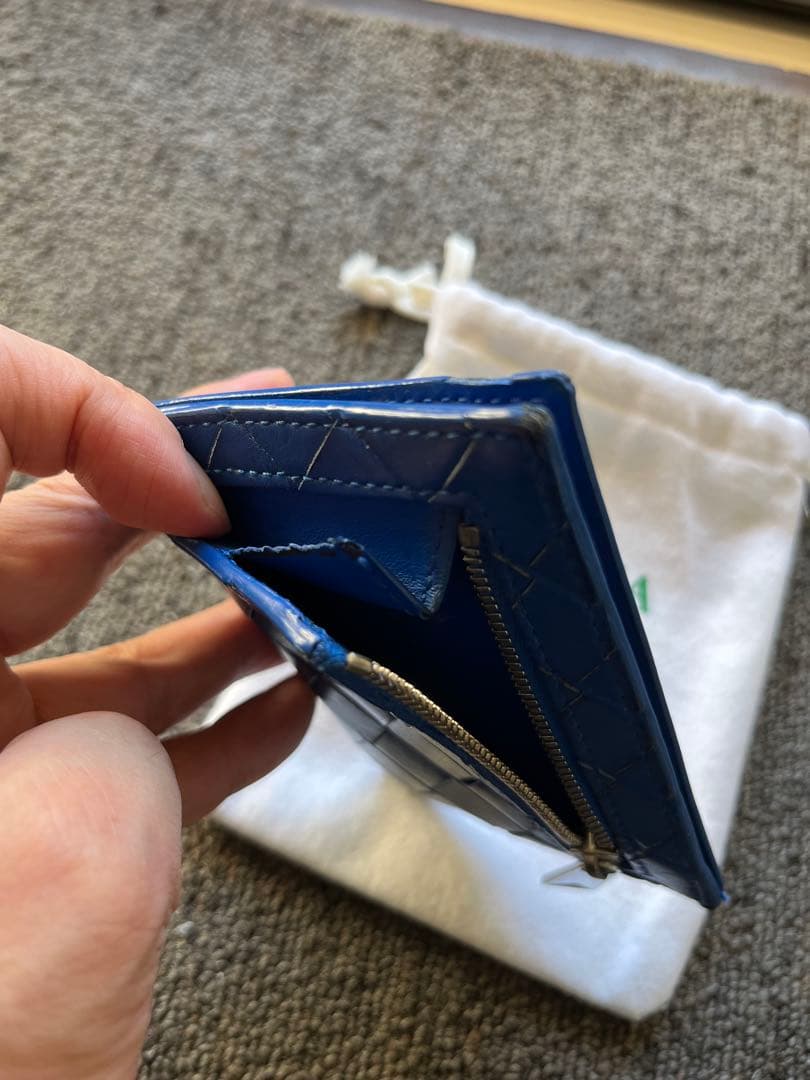 Bottega Veneta カードケース形 財布 青 ※ジャンク