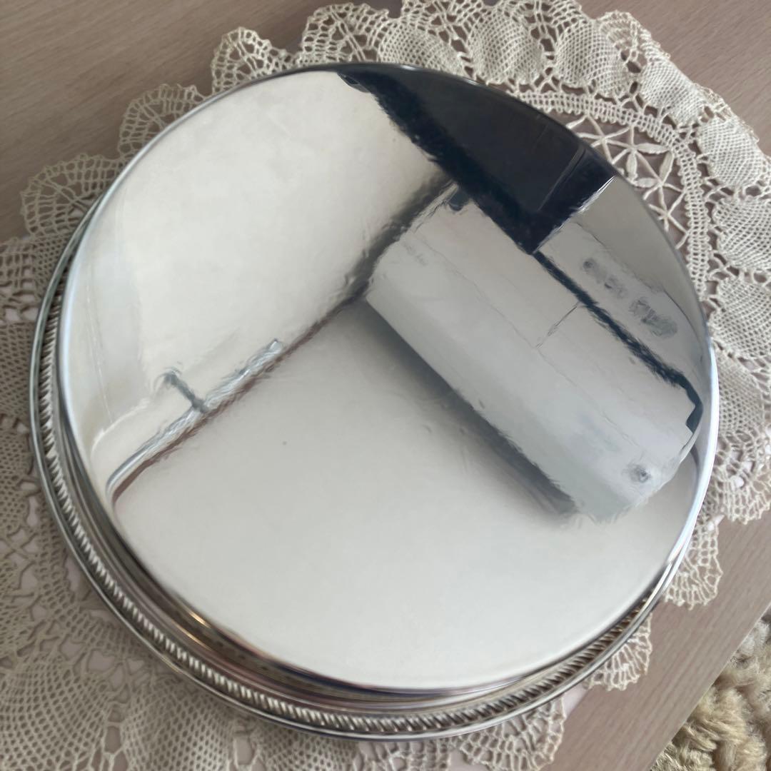 英国アンティーク　シルバープレート　ギャラリートレイ