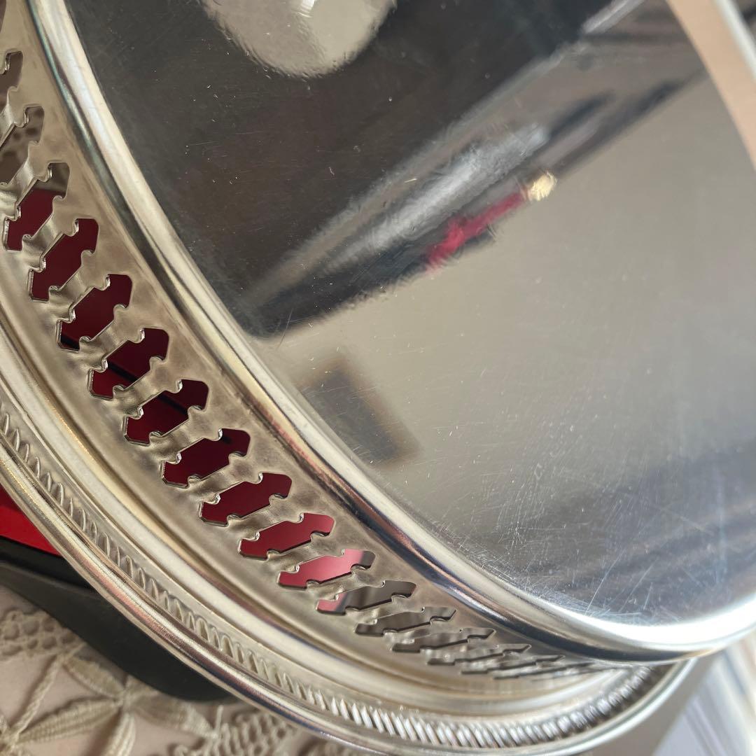 英国アンティーク　シルバープレート　ギャラリートレイ