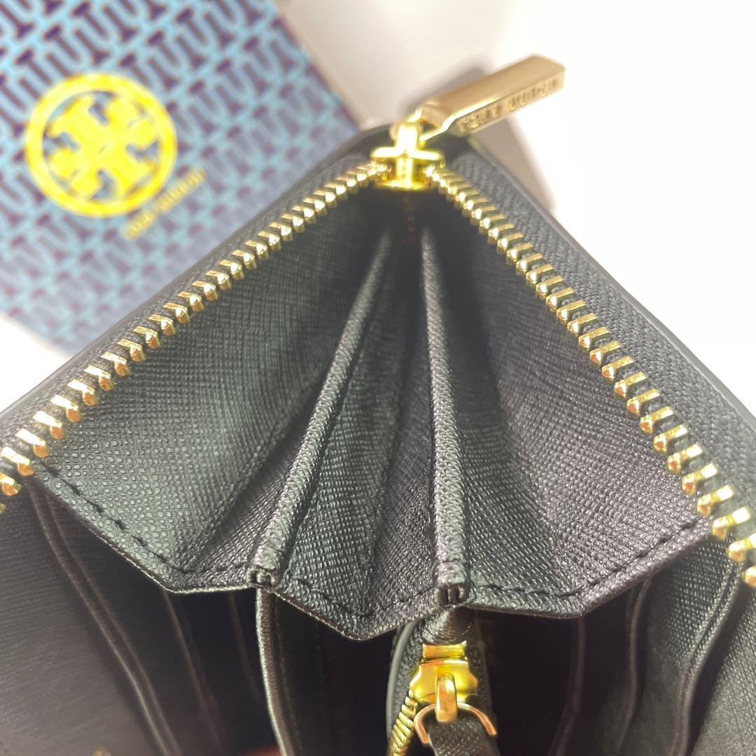 新品　トリーバーチ　長財布（黒）TORYBURCH ラウンドファスナー　ブラック