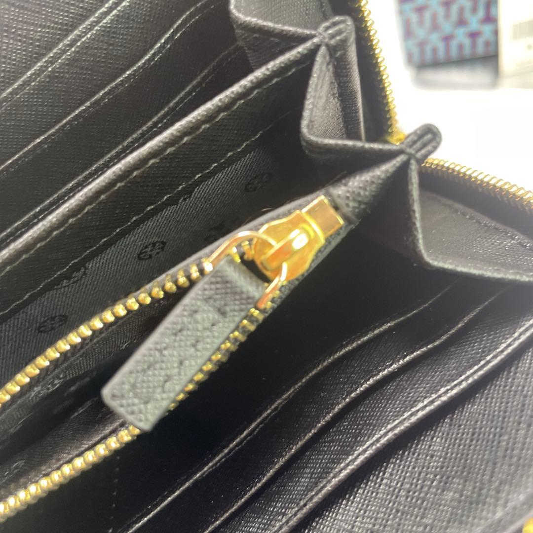 新品　トリーバーチ　長財布（黒）TORYBURCH ラウンドファスナー　ブラック