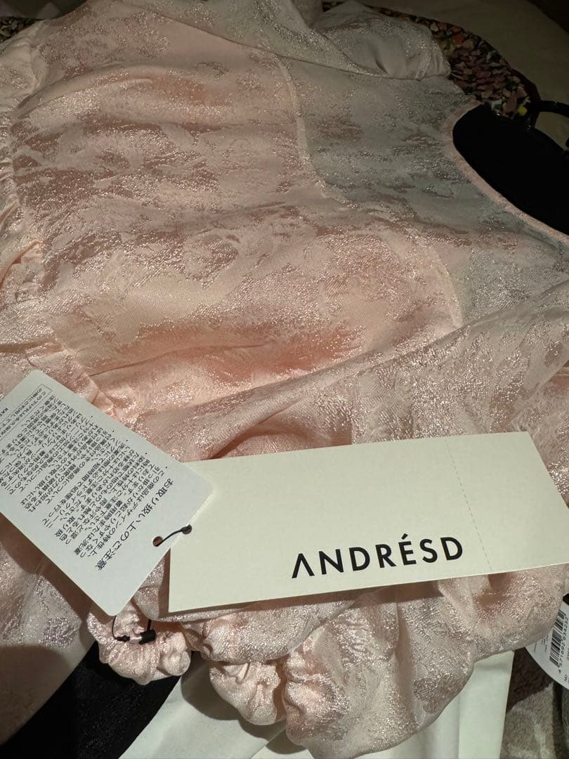 [新品タグ付]ANDRÉSD アンドレスド　ピンクジャガードドレス