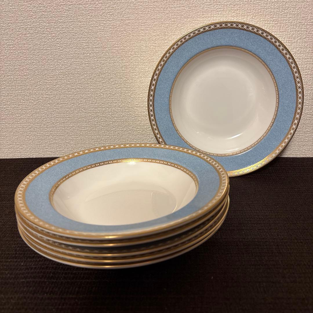 ウェッジウッド　ユーランダー　ペールブルー　スーププレート　パスタプレート