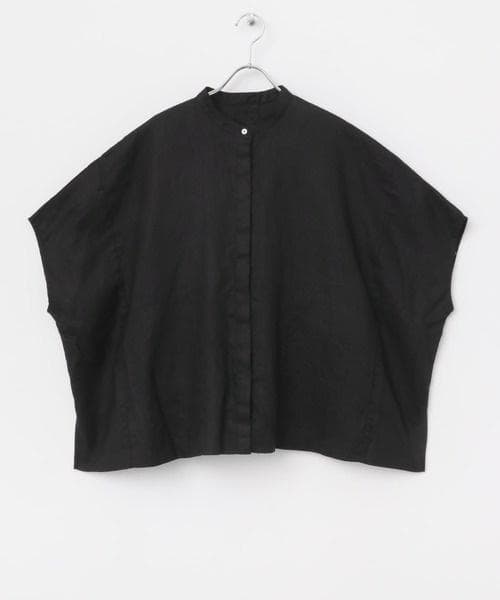 かぐれ　リネンスクエアケープシャツ