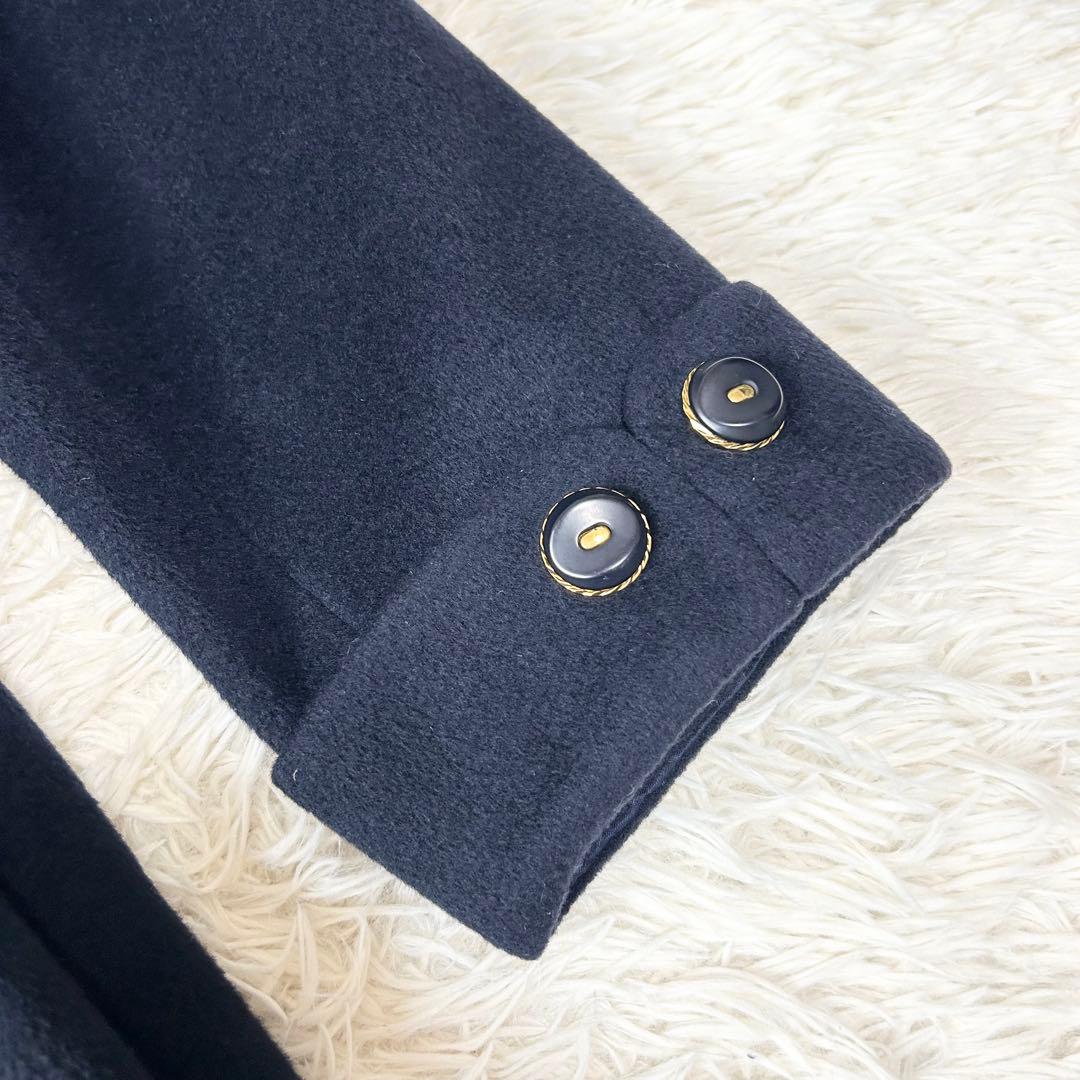 Leilian レリアン 2wayケープカラーチェスターコート ウール カシミヤ