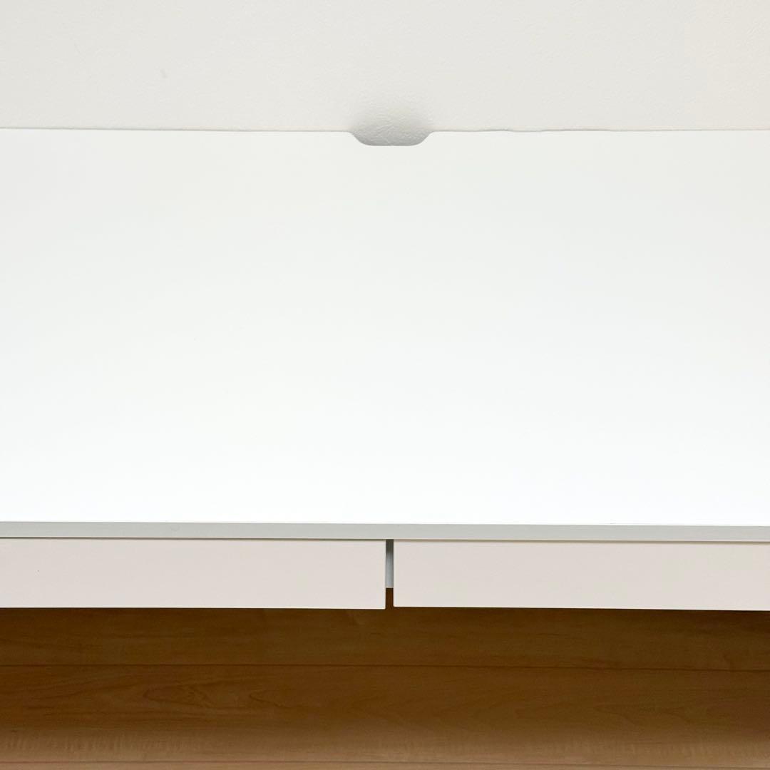 【美品✨】パソコンデスク 幅120cm 引き出し 奥行60cm 机 白 木製