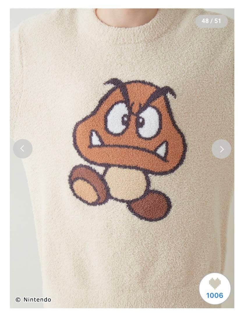 ジェラートピケ　スーパーマリオ　クリボー　セットアップ　ルームウェア