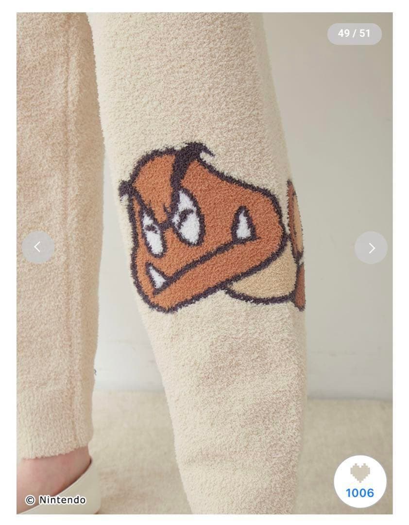 ジェラートピケ　スーパーマリオ　クリボー　セットアップ　ルームウェア