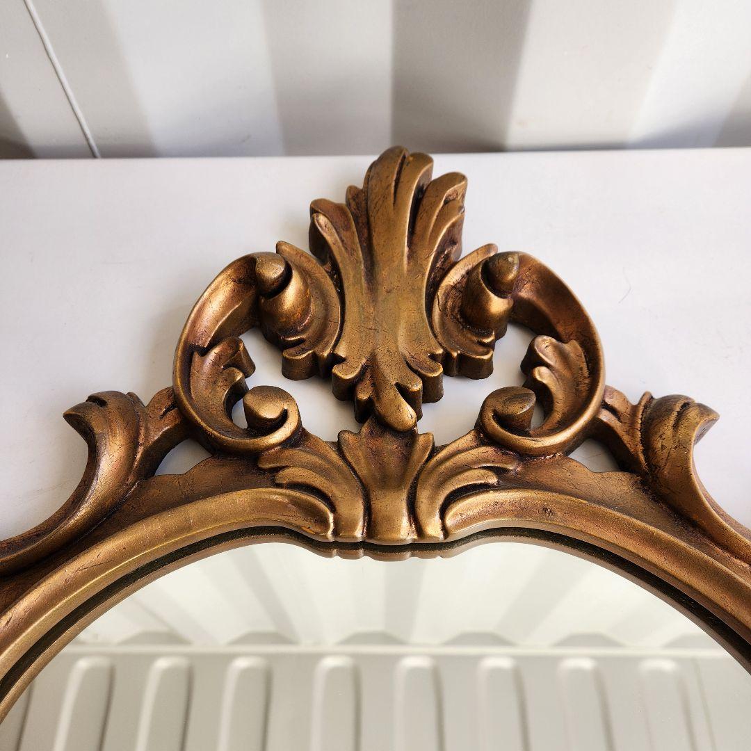 ロココ アンティーク ゴールド ギルト ウッド 装飾フレーム ウォールミラー