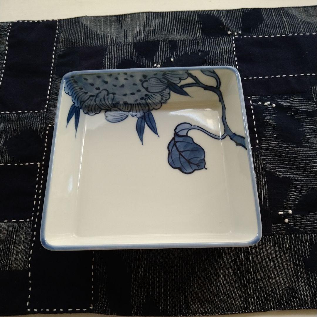 ご確認用です。源右衛門　染付向日葵角皿