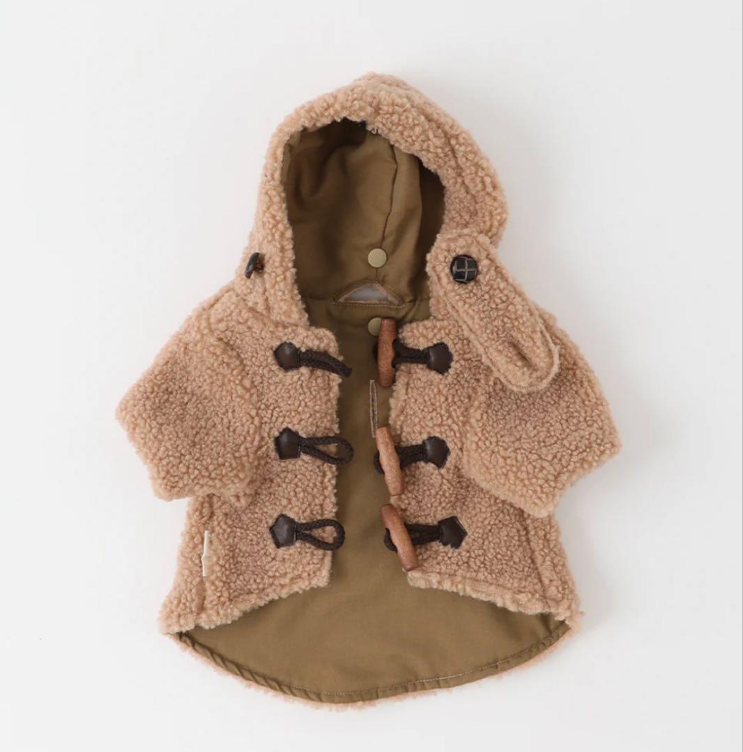モンシェリ　ダッフルコート　犬服　ベージュSサイズ