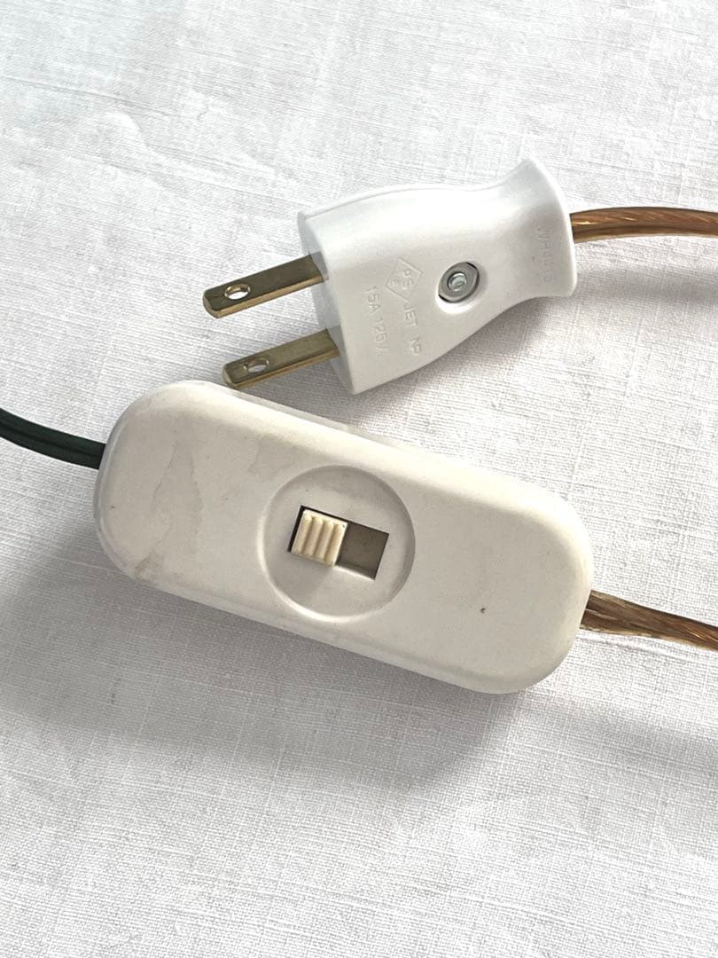 【美品】フランスヴィンテージ アイアンの持手 布シェードランプ[3108]