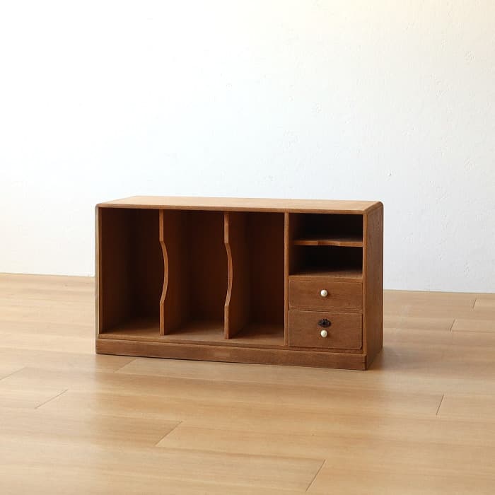 アンティーク 本棚 書棚 無塗装 ナラ材 古家具 昭和レトロ