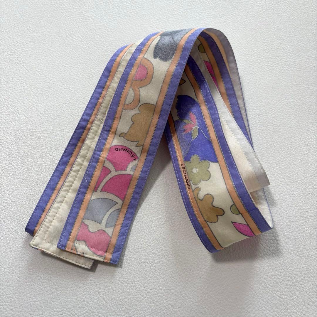 レオナール シルク100% トレンチコート 花柄 トリム M〜L スプリング