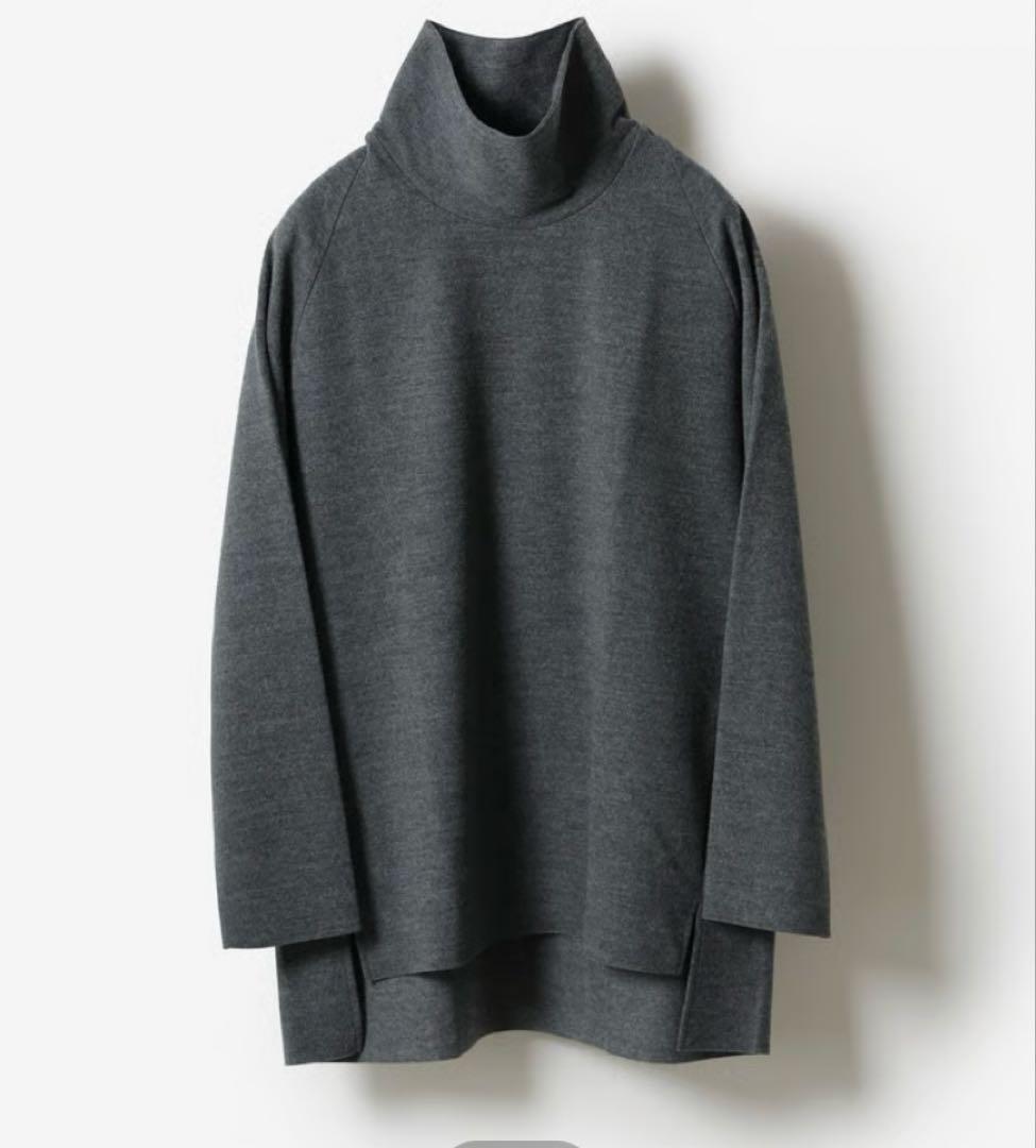 MB ハイエンド尾州ウール カットオフプルオーバーオフタートルネック　グレー