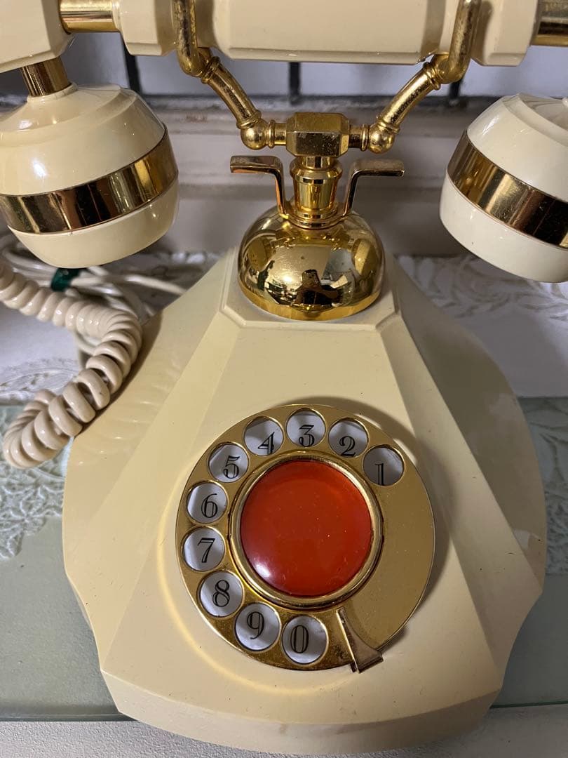 レトロ ダイヤル式 電話機 洋風 日本製 固定電話