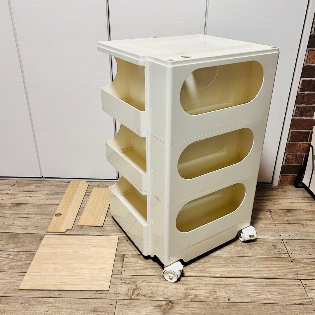 【ウッドトレイ付 美品】ボビーワゴン リプロダクト品