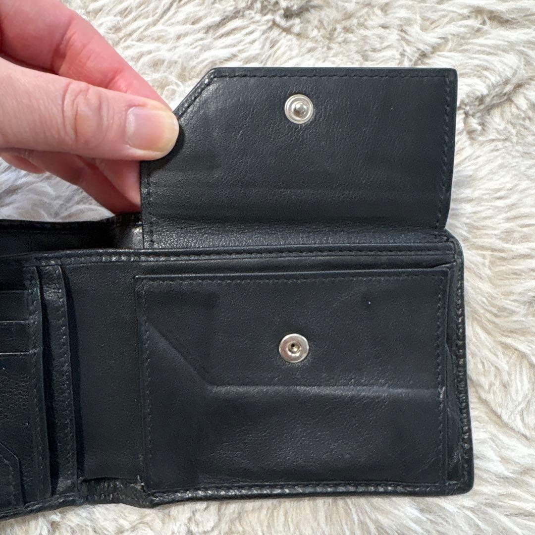 JIMMY CHOO ジミーチュウ ブラックレザー 星型エンボス 二つ折り財布