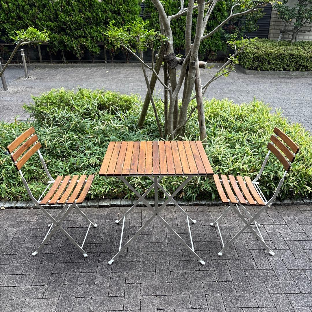 ACTUS アクタス ガーデンテーブル&チェア×2脚セット