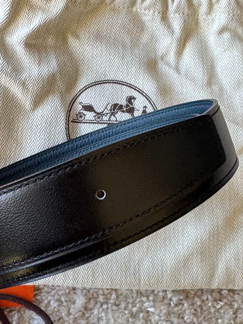 新品•正規品エルメスHERMES 90ベルトバックル H・オ・カレ＆レザーベルト