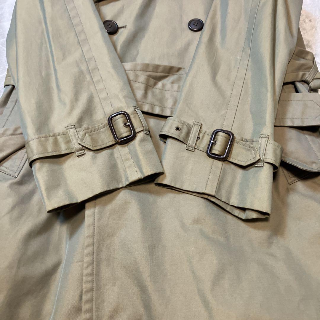 【美品】KENNES トレンチコート ライナー付き 玉虫色 裏地 チェック L