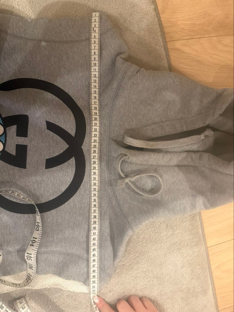 GUCCI ドラえもん フード付きノースリーブパーカー グレー