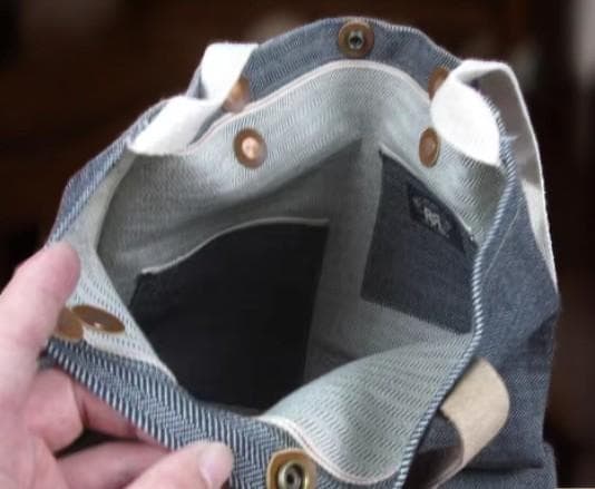 ☆まるこ☆【DOUBLE RLヘリンボーン柄キャンバストートバッグ グレー