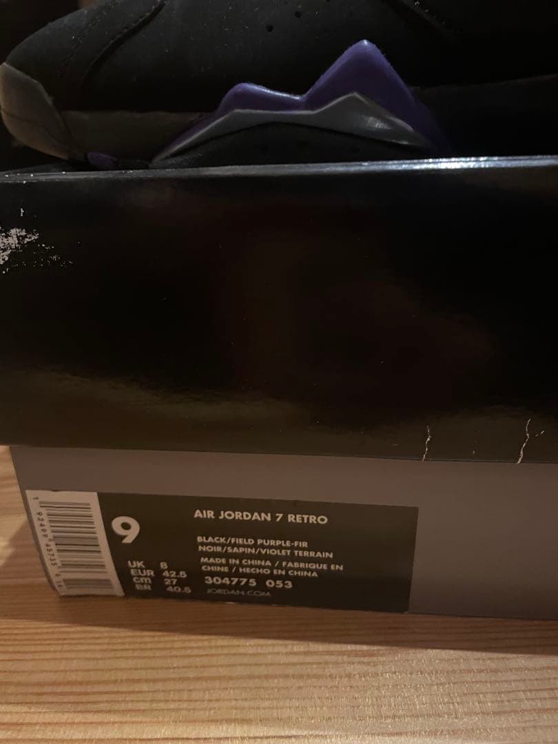 じ*き様 Air Jordan 7 Retro ブラック/パープル 9 レイアロ