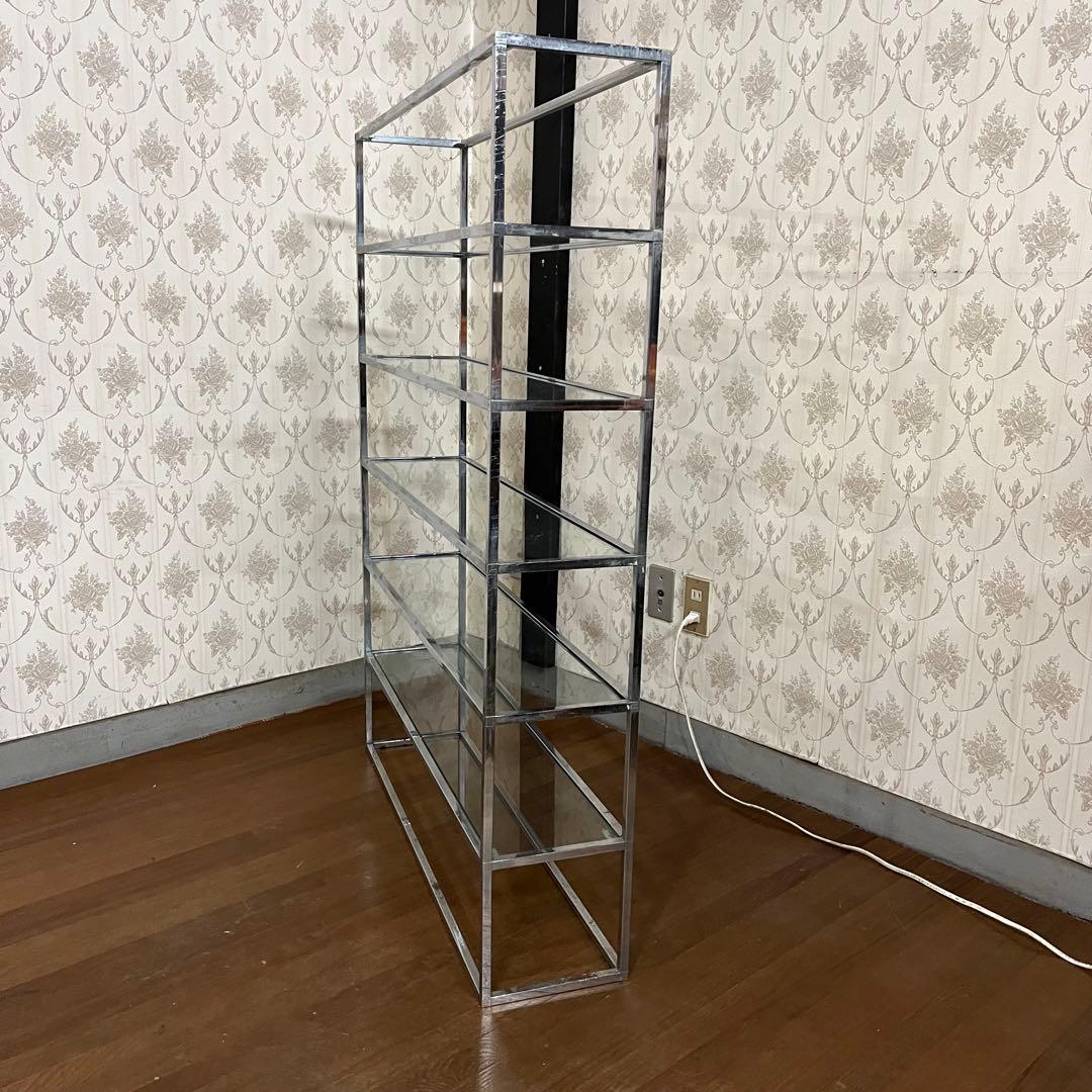 【インダストリアル】アイアンフレーム 5段 ガラスラック 飾り棚 シェルフ