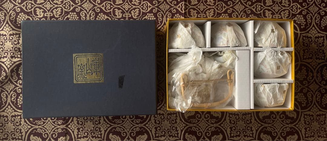 56未使用保管品前畑陶器庫山窯金彩狩衣土瓶茶器超プレミアムな逸品入手困難