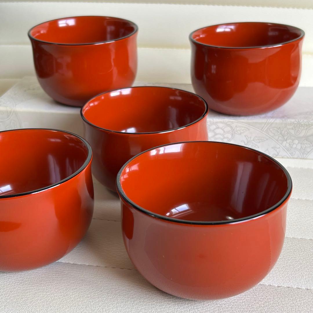 輪島塗　木製漆器　小鉢揃　5枚セット　汁椀　ボウル　つゆ鉢　デザートカップ