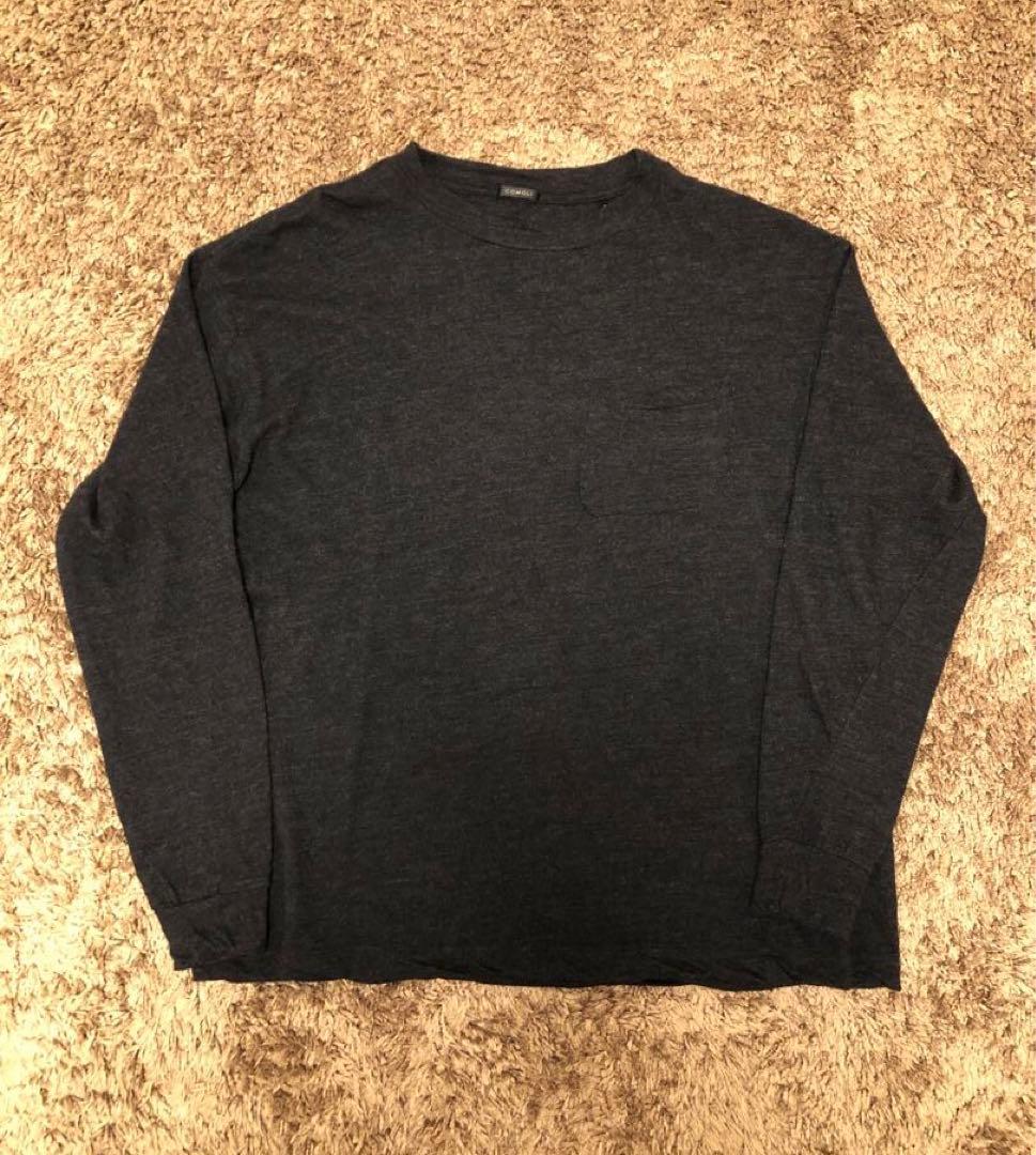 《COMOLI》コモリ ウール天竺クルーネックカットソー 長袖 チャコール M